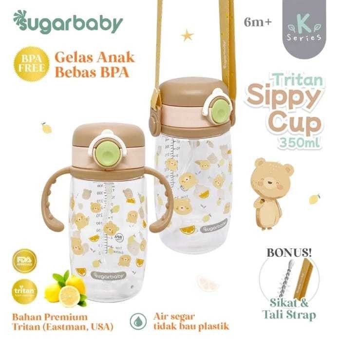 SUGAR BABY - TSCK350 TRITAN SIPPY CUP K SERIES 350 ML - BROWN