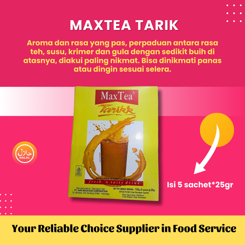 

Max Tea Teh Tarik 125gr Perbox isi 5 Saset