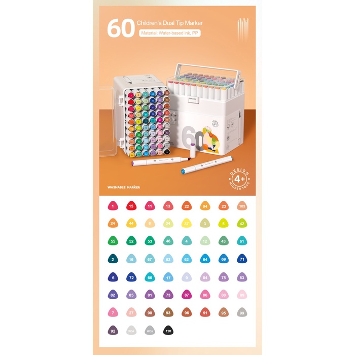 

Mideer DUAL TIP MARKER 60 Colors Spidol Mewarnai Anak