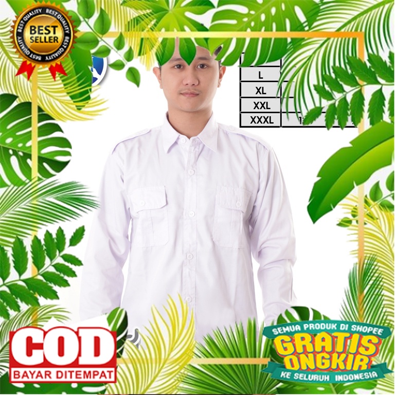 SERAGAM DINAS PDH KANTOR /Kemeja Pns Putih Kemeja Pdh Putih Lengan Panjang Seragam Pns Putih Baju Pn