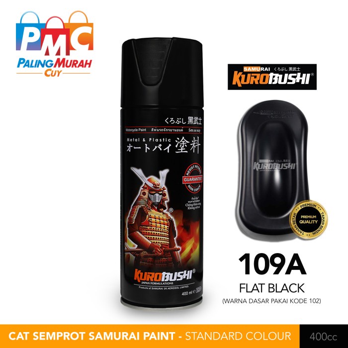 Samurai Paint 109A Black Doff/Hitam Doff Cat Semprot/Pylox
