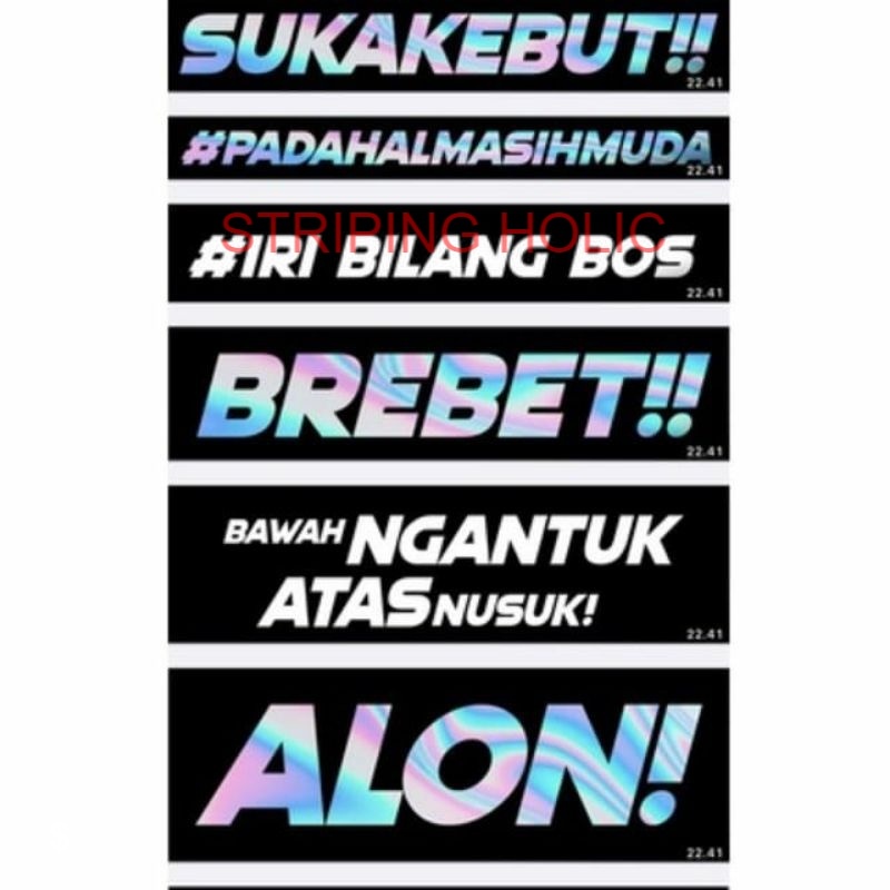 

cutting stiker costum kata apa saja sesuka kalian