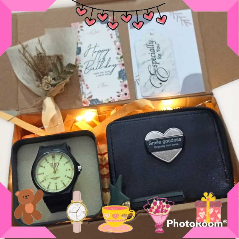 

KADO HAMPERS BAYI ANAK MUDA REMAJA PACAR KEKASIH BIKIN ROMANTIS ANNIVERSERY/ Kado Ulang Tahun Warna Hitam Bestie Adik Kakak Pacar Teman Hadiah Ultah Jam Tangan Dan Dompet Black Hampers Birthday Cewek Perempuan Murah / ULTAH LAHIRAN WISUDA JADIAN