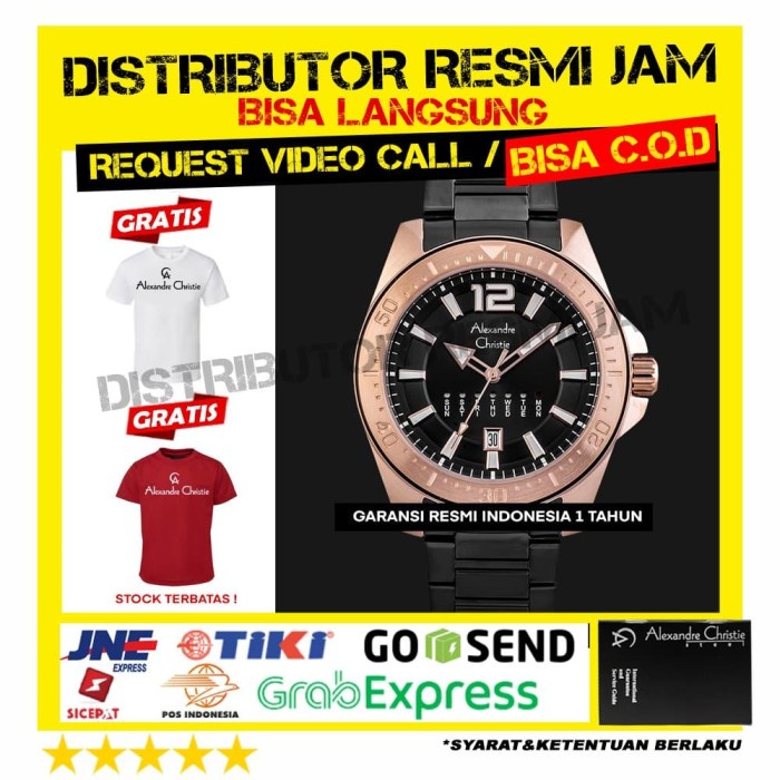 JAM ALEXANDRE CHRISTIE ac6534ME ac6534 ac 6534 GARANSI RESMI 12BULAN