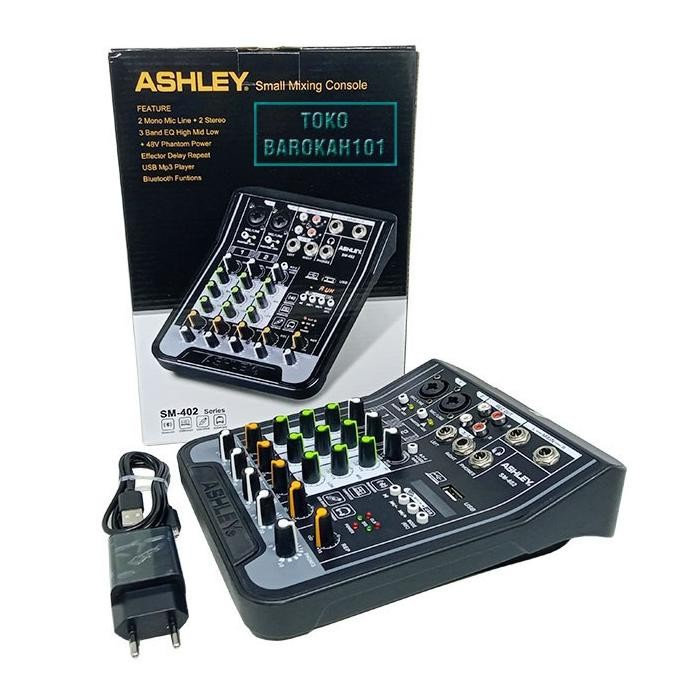 NS Mixer Audio Mini ASHLEY SM 402 4 Channel USB,Bluetooth ORIGINAL