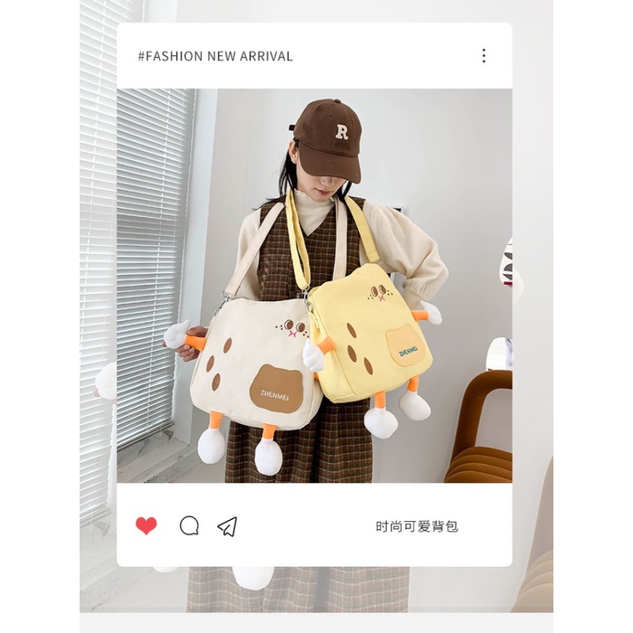 CLEARANSE SALE 1.0 [LOGU]Tas Roti Korea, Tas model slempang Motif Roti korea, Tas khusus Remaja