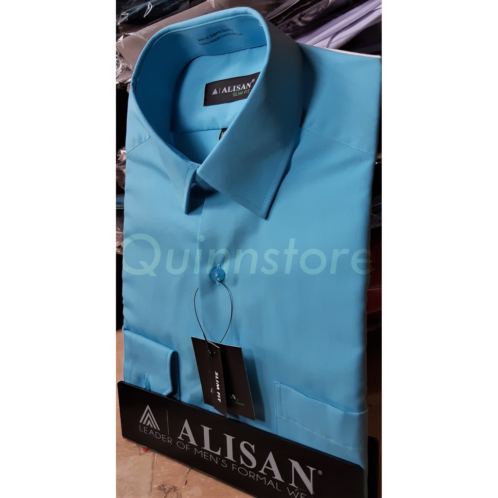 ALISAN Original Kemeja Polos SLIM FIT Lengan Panjang - Aqua #4