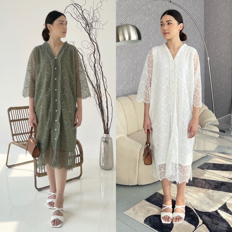 Kia Dress / dress brukat / dress formal / terusan cantik / terusan wanita / dress kondangan
