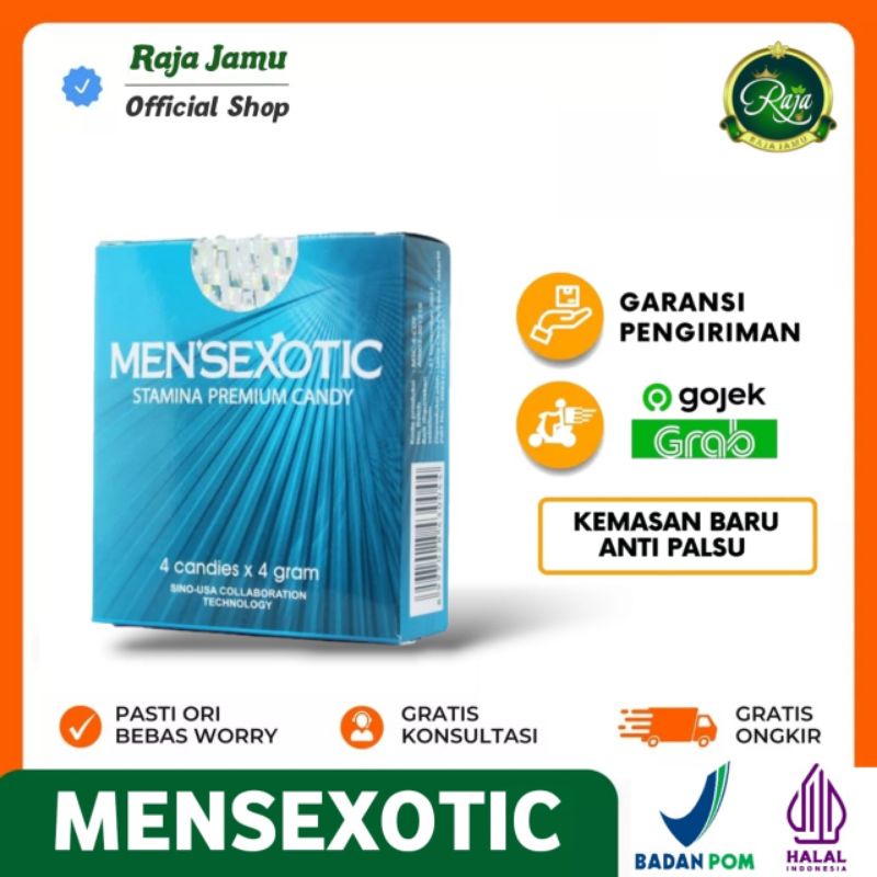 Mensexotic Original 100% 4 Pcs Mensexotic Permen Stamina Premium Resmi