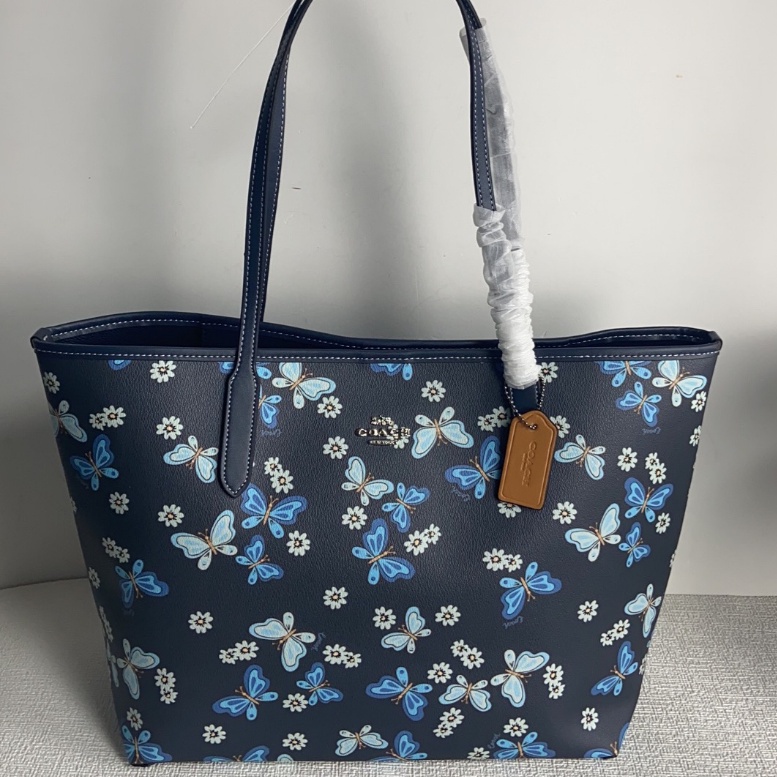 C0ACH TOTE BAG BUTTERFLY M PRINTING SERIES SHOPPING BAG HANDBAG