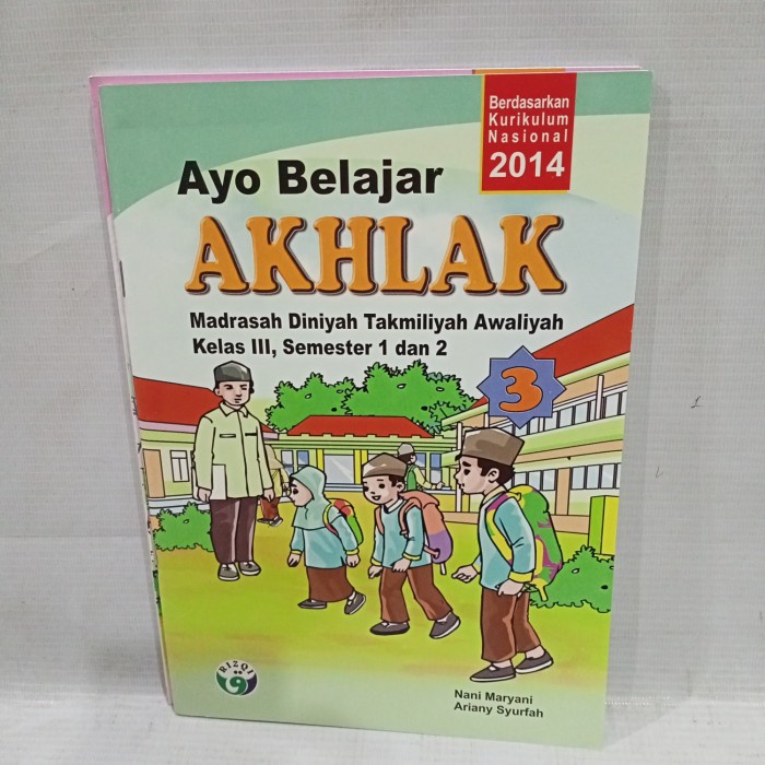 buku ayo belajar akhlak kelas 3 mdta
