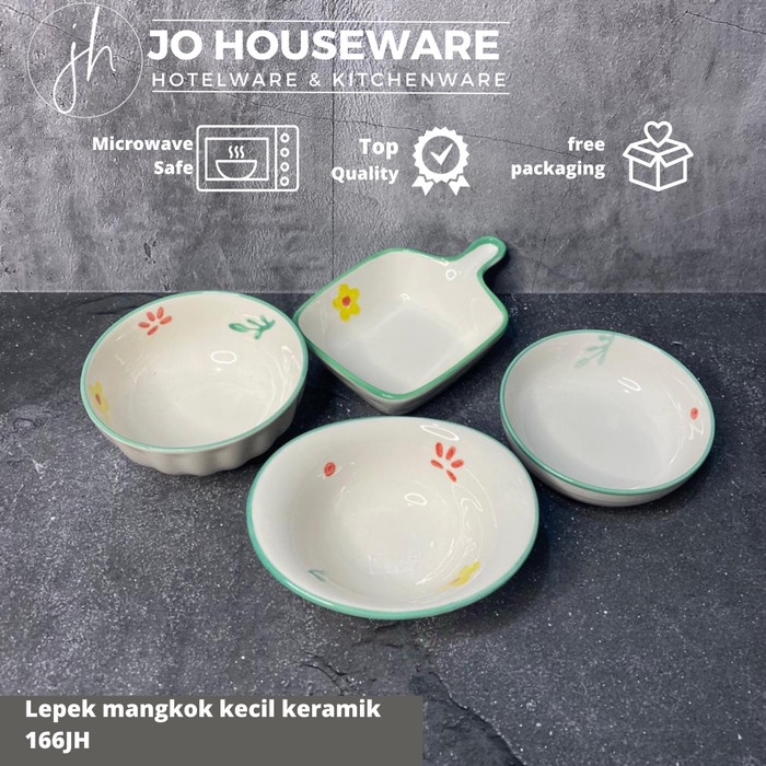 Lepek mangkok kecil keramik set serbaguna / souvenir lepek unik 166