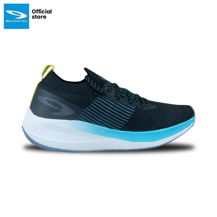 910 NINETEN SEPATU RUNNING LARI COWOK YUKA ACCEL RAPID HITAM BIRU BNIB