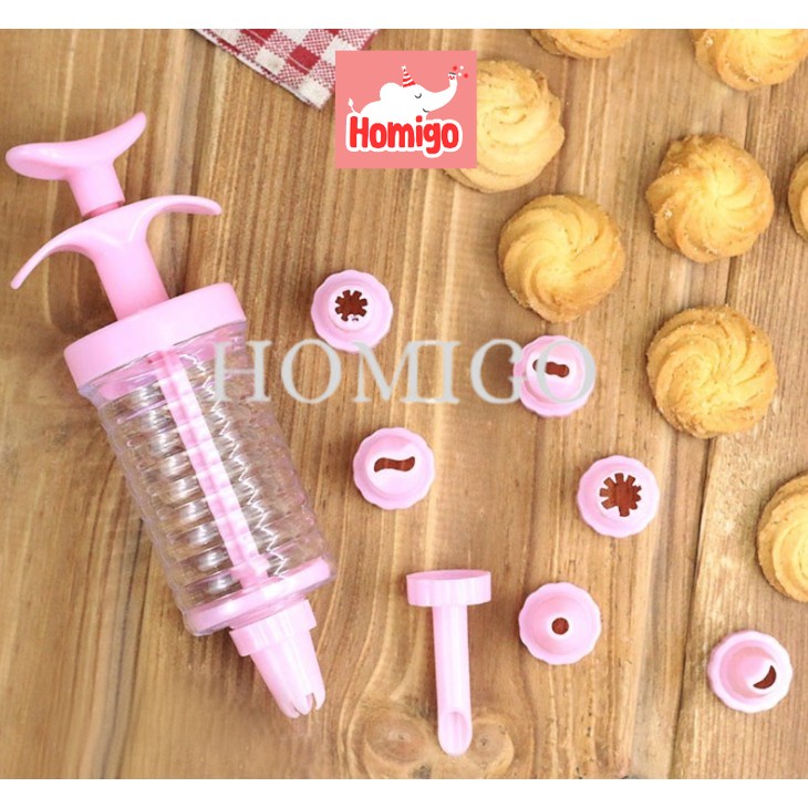 Homigo Alat Hias Kue 8 in 1 / Cetakan Kue Alat Penghias Kue 8 In 1 / Semprotan Cream Cake / Dekorasi