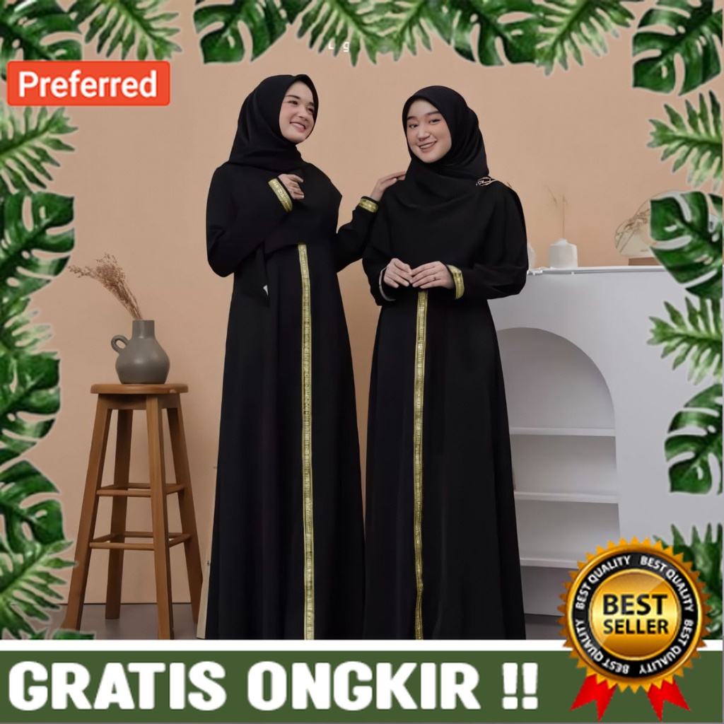 S M L XL XXL XXL UKURAN ALL SIZE //Gamis Abaya Jumbo Terbaru Size M-L-XL-XXL / Gamis Hitam Polos / B