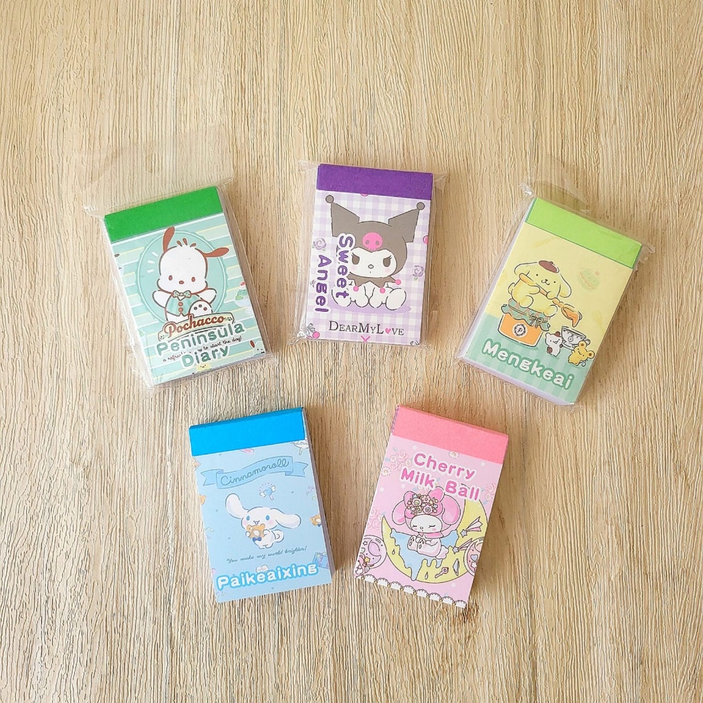 

Stiker Mini 6x4cm Kuromi Cinnamoroll Melody Pompompurin