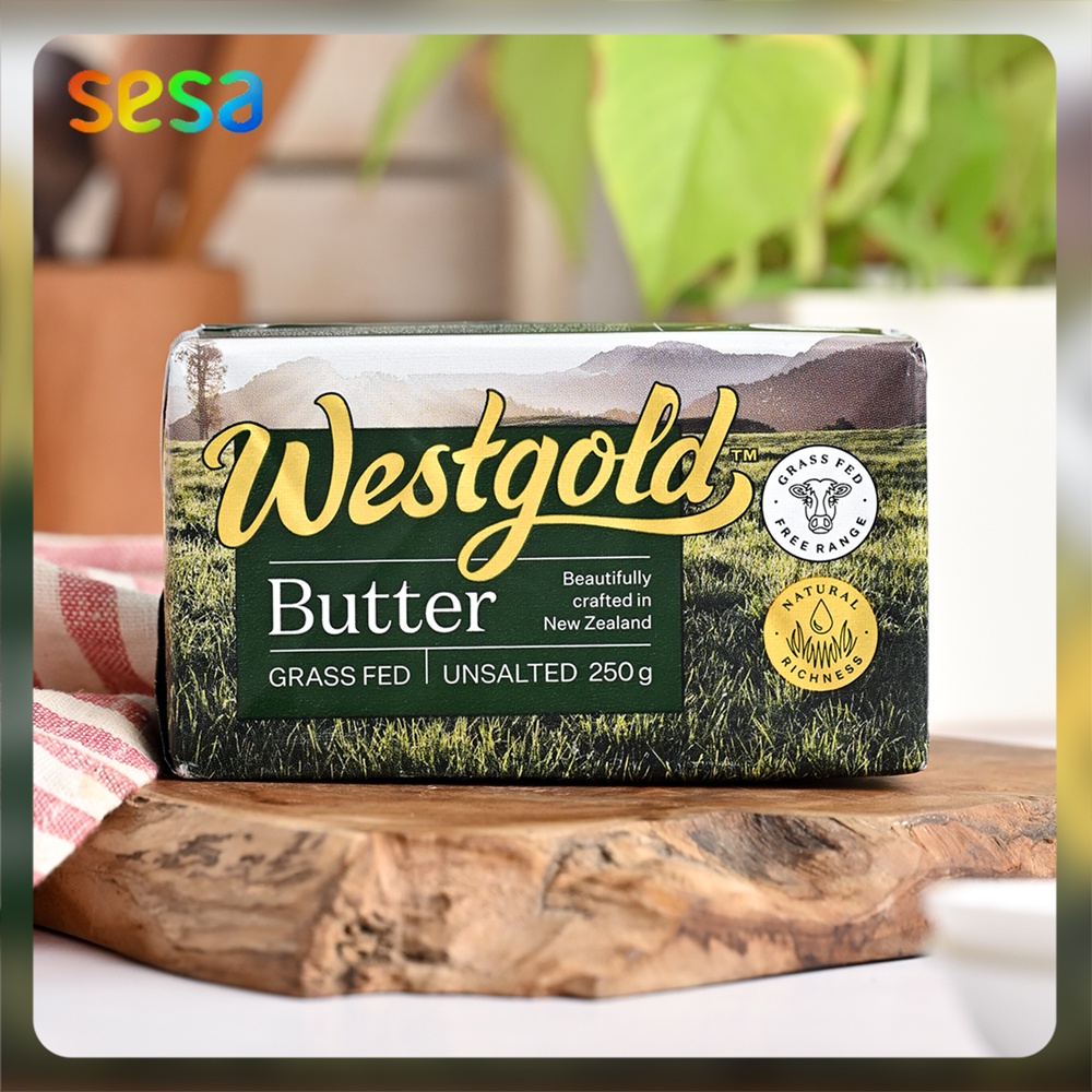 

WESTGOLD Unsalted Butter Grass Feed 250gr - Mentega Margarin Sehat