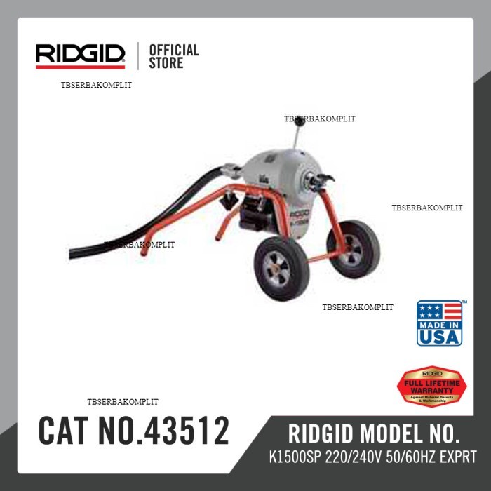 RIDGID K-1500SP-B Sectional Machine 43512 Drain Cleaner Machine K1500SP