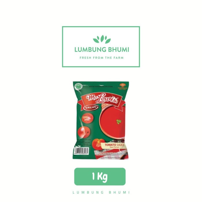 

MCLEWIS Saus Tomat 1 Kg 1 Pcs - Lumbung Bhumi