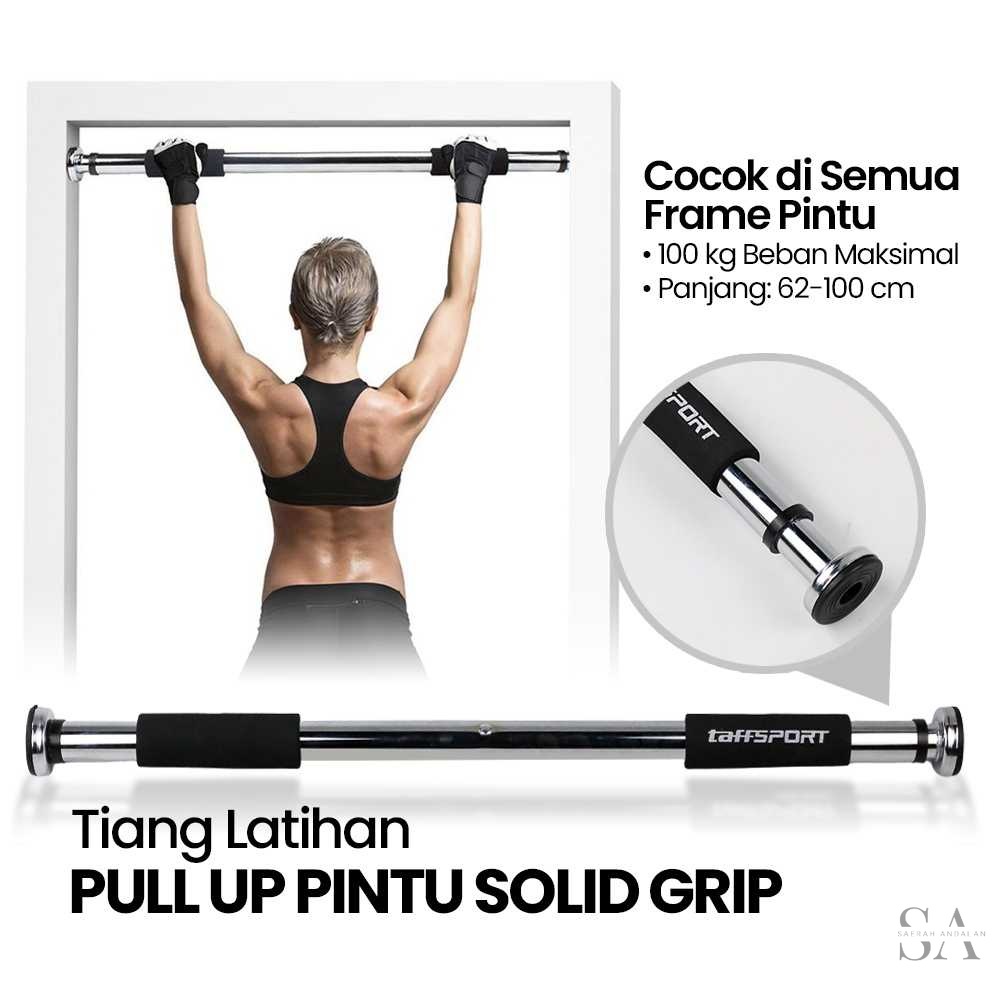 TaffSPORT Tiang Latihan Pull Up Pintu Solid Grip 62-100 cm - HW139501