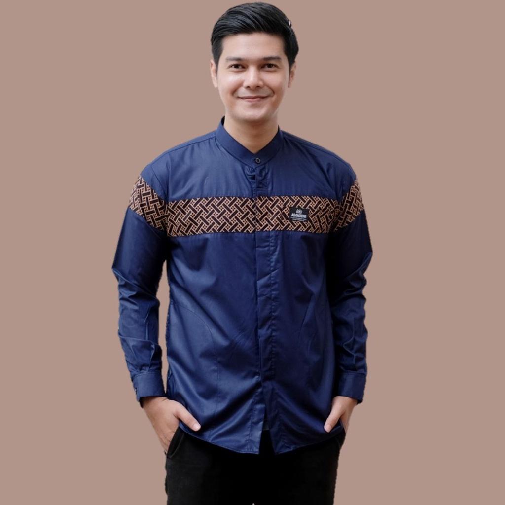 baju koko pria lengan panjang jalaludin el rumi new motif kinang batik