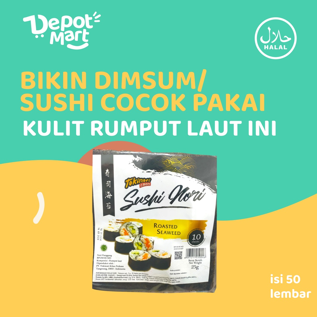 

DepotMart - Ready Stok Kulit Rumput Laut / Sushi Nori Isi 50 Lembar Dimsum