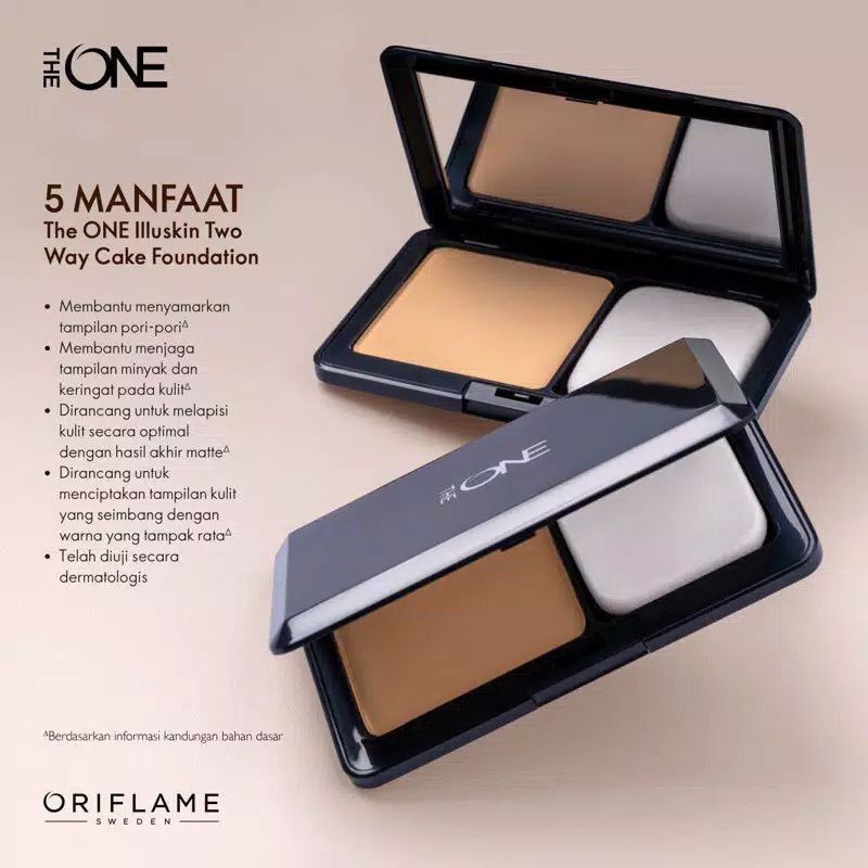 Bdt.17 The One Illuskin Two Way Cake Foundation produk oriflame, oriflame original, oriflame murah, 