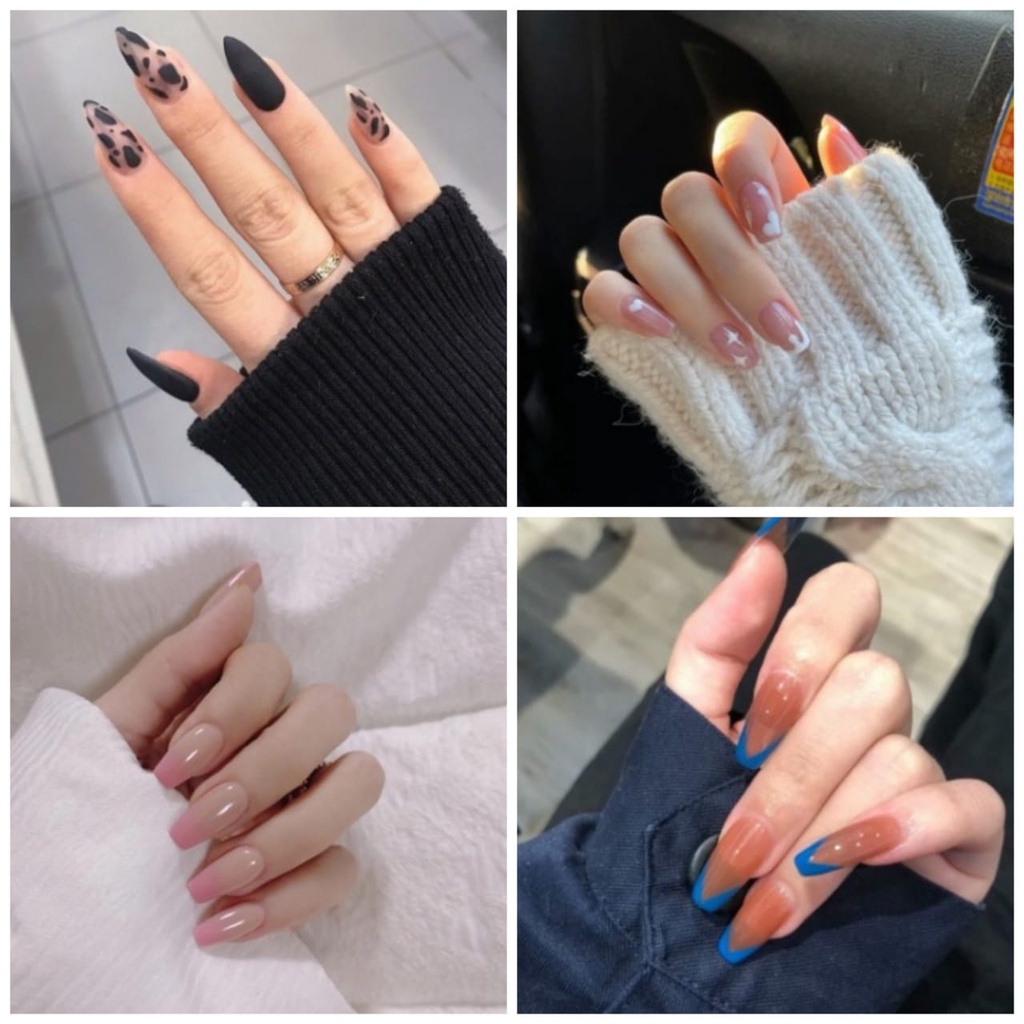 Fake Nails Art / Kuku Palsu Motif Nude 24 pcs Free Lem Murah Bagus