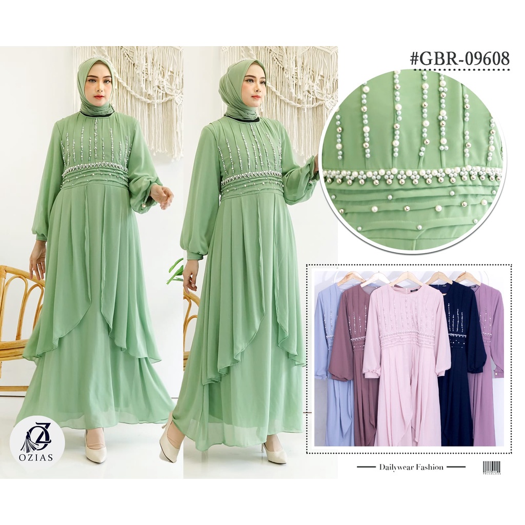 DRESS PESTA PREMIUM  SIFON CERUTY 09608 I Gamis Lebaran Simpel I Gamis Dewasa Remaja