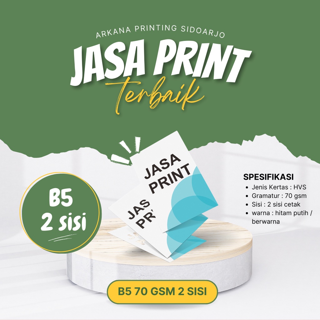 

jasa Print HVS B5 70 gsm 2 sisi