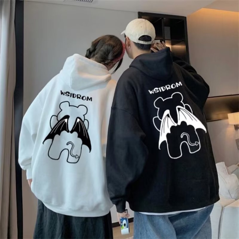 PROMO COD HOODIE WING WISDROM Wear Sweatshirt Loose Oversize Trendy Jacket Hoodie Korean Style Hoodi