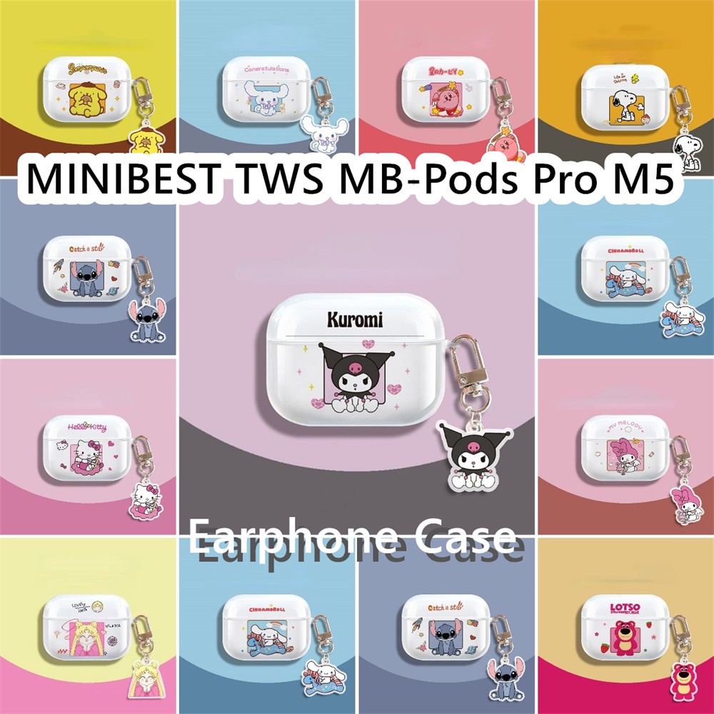 Popularity Untuk MINIBEST TWS MB-Pods Pro M5 Case Beruang stroberi anime transparan Soft Silicone Ea