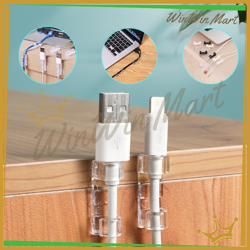 Clip Kabel Organizer  1 Pack Isi 20 Pcs/ Klip Perapih Kabel Tanpa Paku/ KLIP KABEL ORGANIZER CABLE C