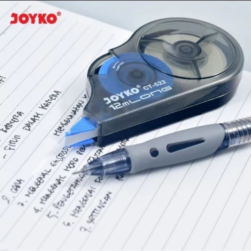 

Tipex Kertas Correction Tape Pita Koreksi Joyko CT-522 (12 meter x 5 mm)