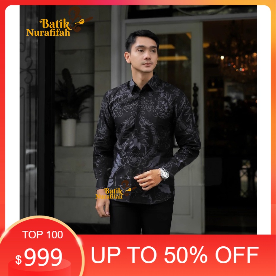 PROMO ATASAN BAJU KEMEJA BATIK PRIA LENGAN PANJANG SLIMFIT TERLARIS REMAJA PRIA KANTORAN KONDANGAN/K