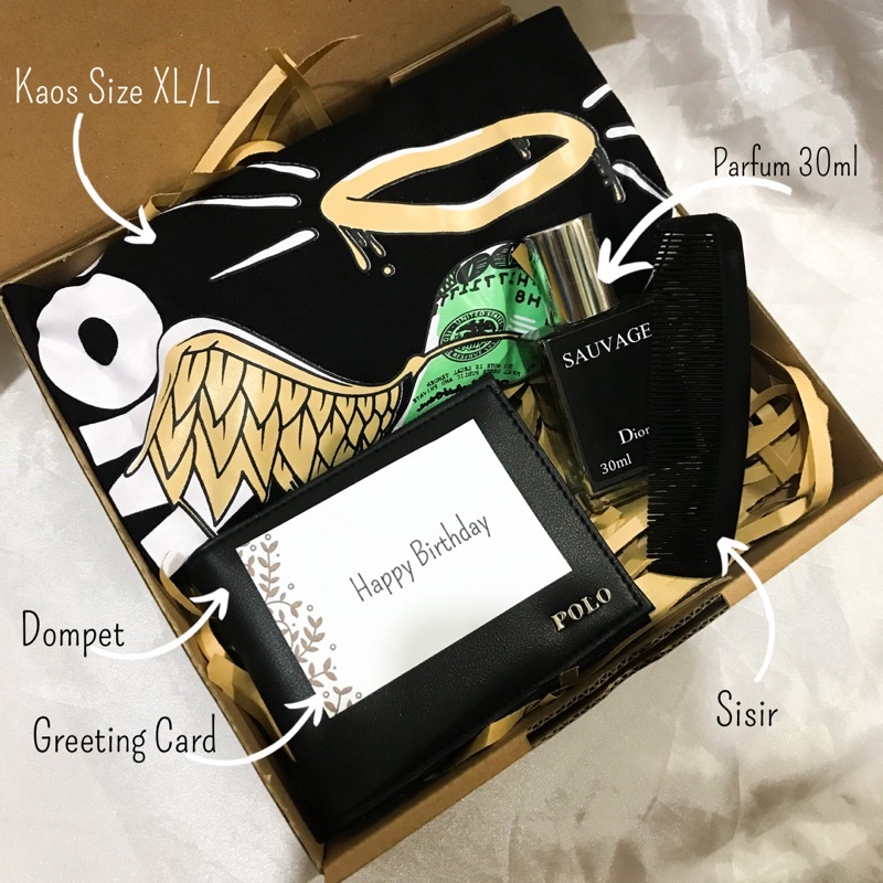 

[B1127][KAOS DISTRO] KADO PACAR/KADO COWOK/GIFT BOX COWOK/HAMPERS COWOK/KADO WEDDING/KADO PERNIKAHAN/KADO VALENTINE/HADIAH ULANG TAHUN/HAMPERS NATAL/HAMPERS TAHUN BARU