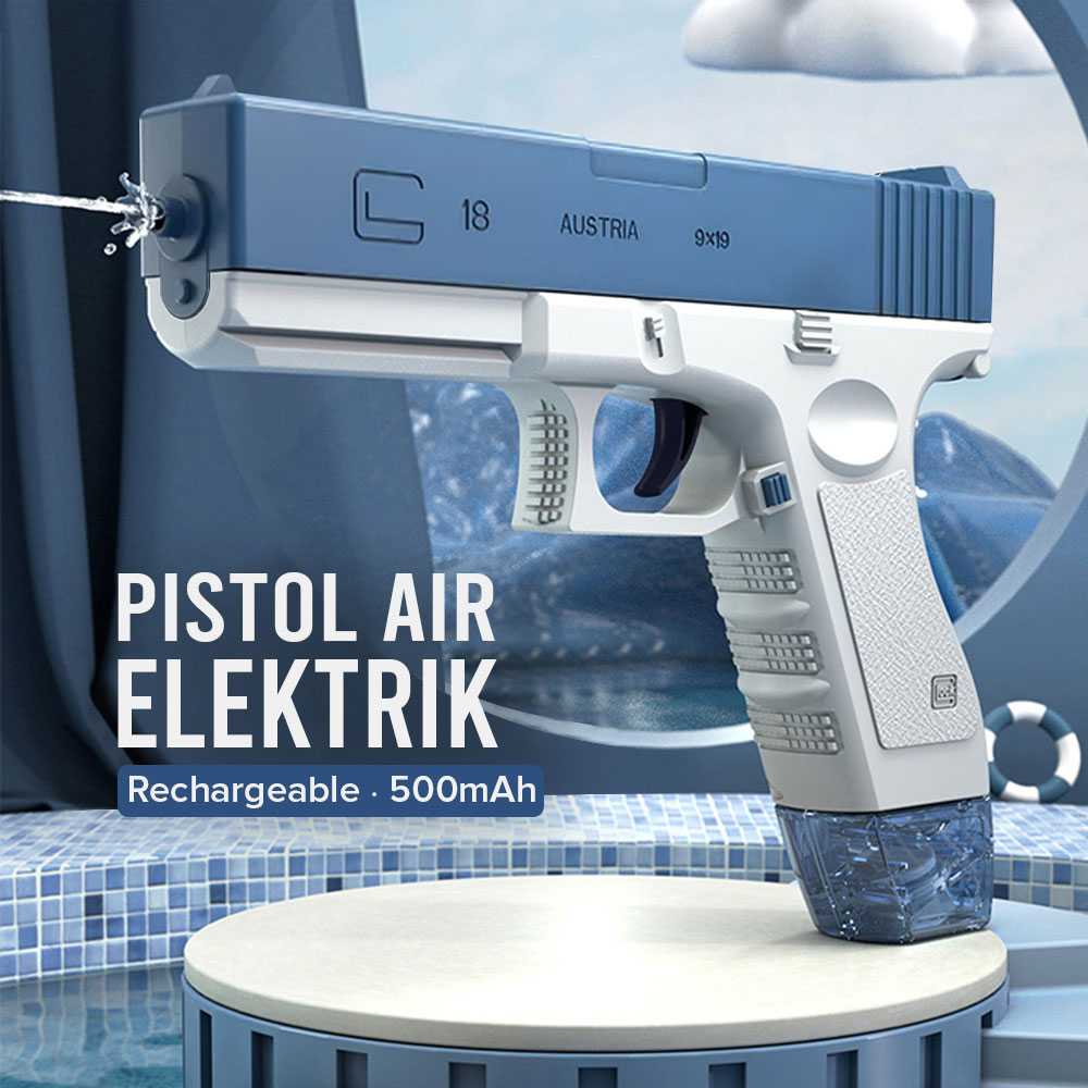 Pistol Air Mainan Elektrik Water Gun Rechargeable 500mAh - Q522