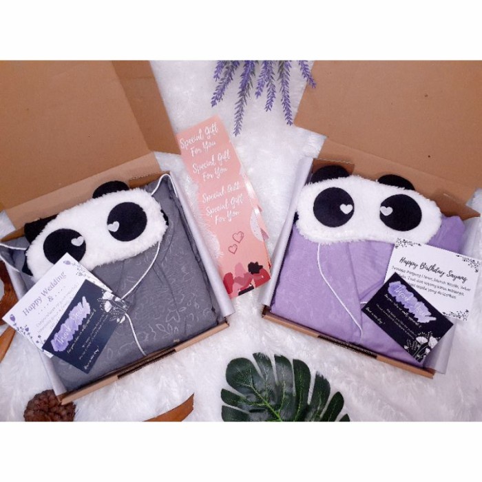 

PROMO [[ BEST SELLER ]] Hampers Gift 1 Set Piyama Bahan Embos Kado Ulang Tahun Wedding - Lilac, Piyama