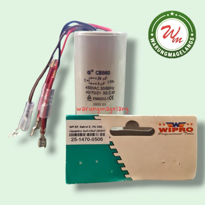 Kapasitor Capasitor WIPRO 29uf Electric Hoist Pa500 PA 500 elco 3 pin