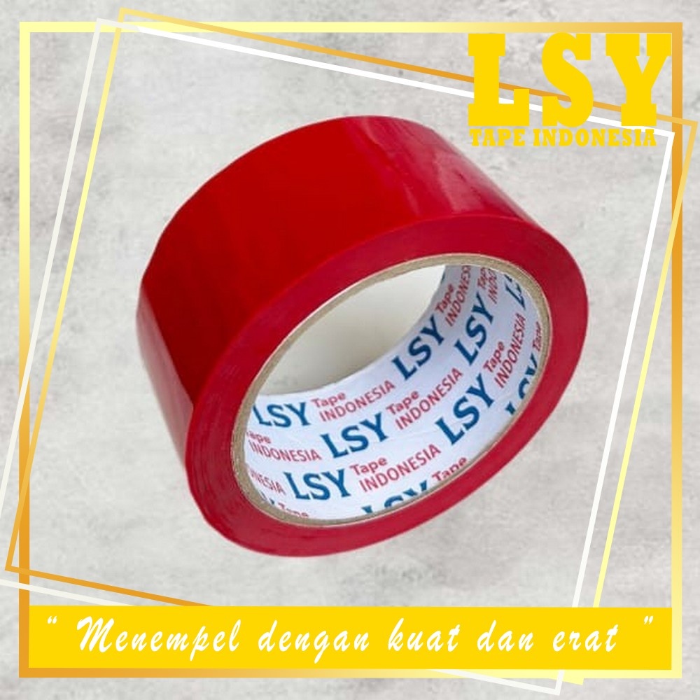 

LSY Lakban Merah 45mm x 80yard Full | Lakan Warna Warni Ketabalan 50mic