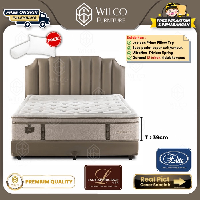 Springbed Lady Americana Carefree Latex / Kasur Matras Lady Americana - 100x200, Matras Aja