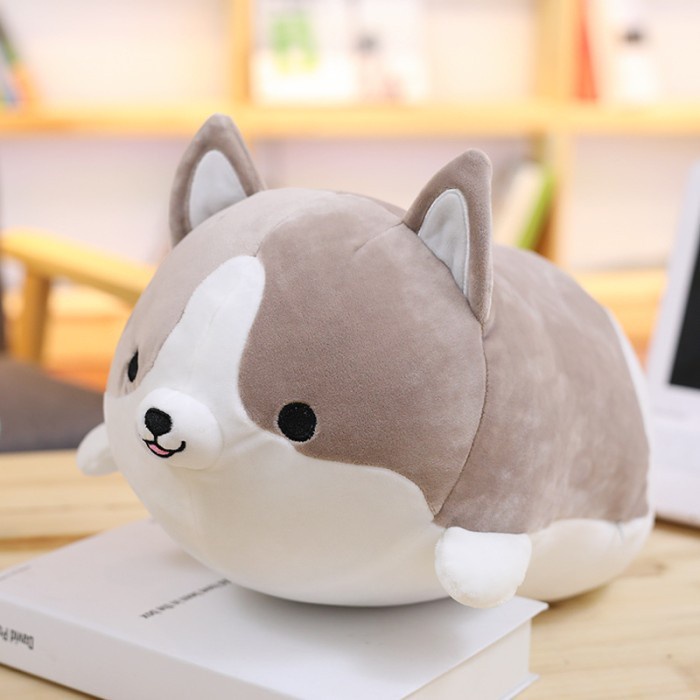 GEMESH Boneka Anjing Imut /Mainan Boneka Dog Lucu - Abu-abu, 35CM