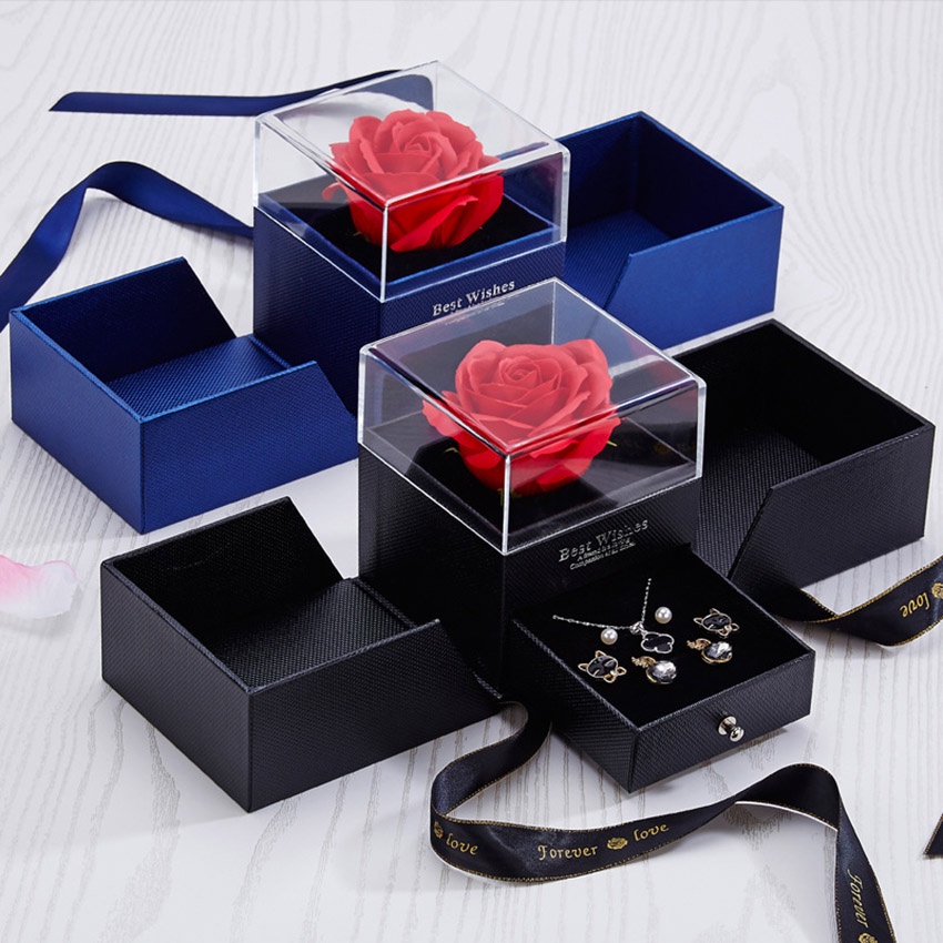 

WAGOMU - Eternal Rose Gift Box / Kotak Perhiasan Kado Kalung Cincin Lamaran Mawar /Gift Box Mawar