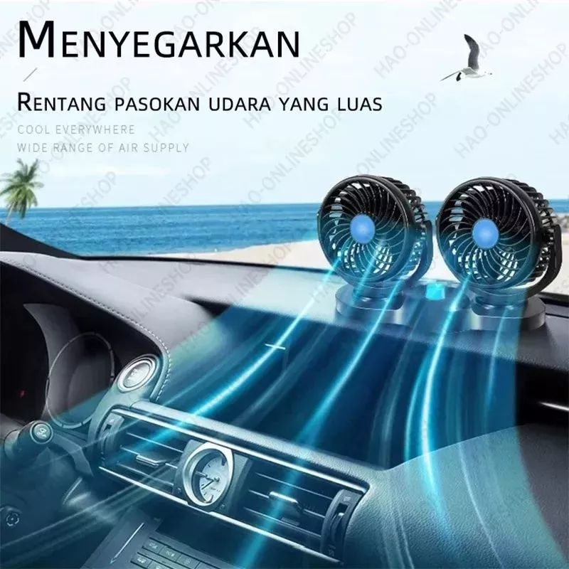 Bisa Cod Kipas Angin Mobil 12 Volt Kipas Mini Truk Double Fan Blower Usb Car Cooling Termurah