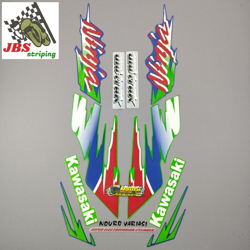 Striping ninja kis stiker kawasaki ninja kis 1996 1997 1998 merah hijau