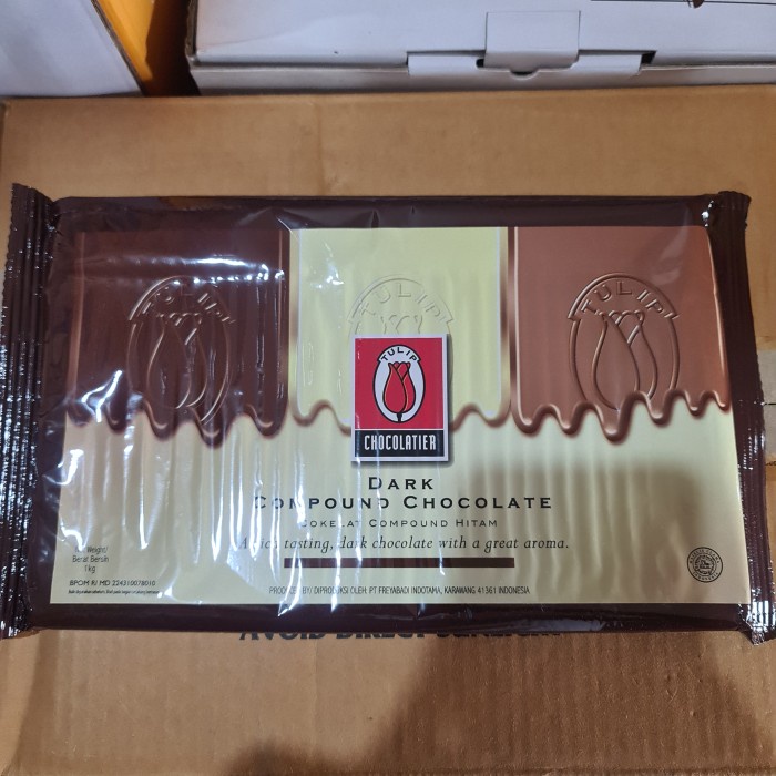 

[Big Sale] Dark Chocolate Compound Tulip 1kg / Cokelat Batang Tulip dcc 1 KG - TULIP DCC 1KG