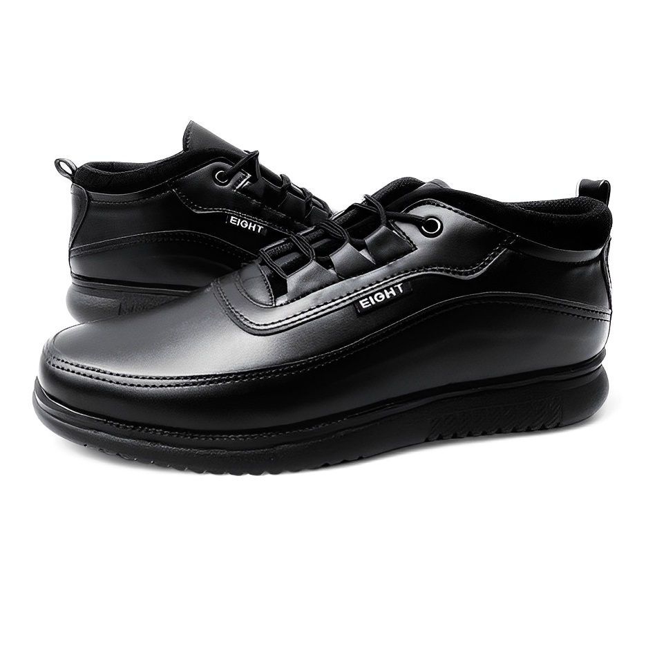 EDI77 - KICK VIGATS FULL BLACK SEPATU OXFORD wingtip moccasin  formal pantofel hitam buccheri strap 