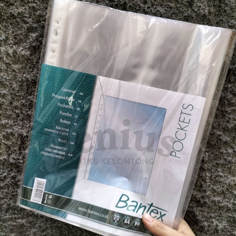 

[20PCS] Pocket file BANTEX A4 transparant 0.06MM