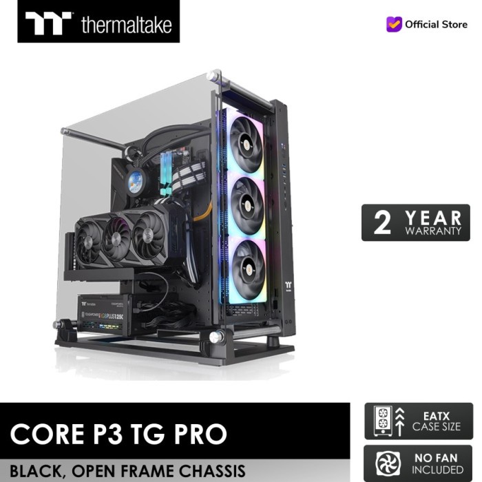 Casing Thermaltake Core P3 TG Pro - ATX Chassis ThermalTake Core P3 - Hitam