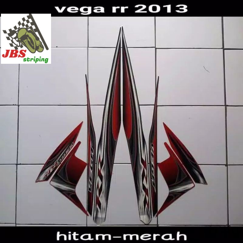 Striping vega rr stiker yamaha vega rr thn 2013 2014 hitam merah lis body vega